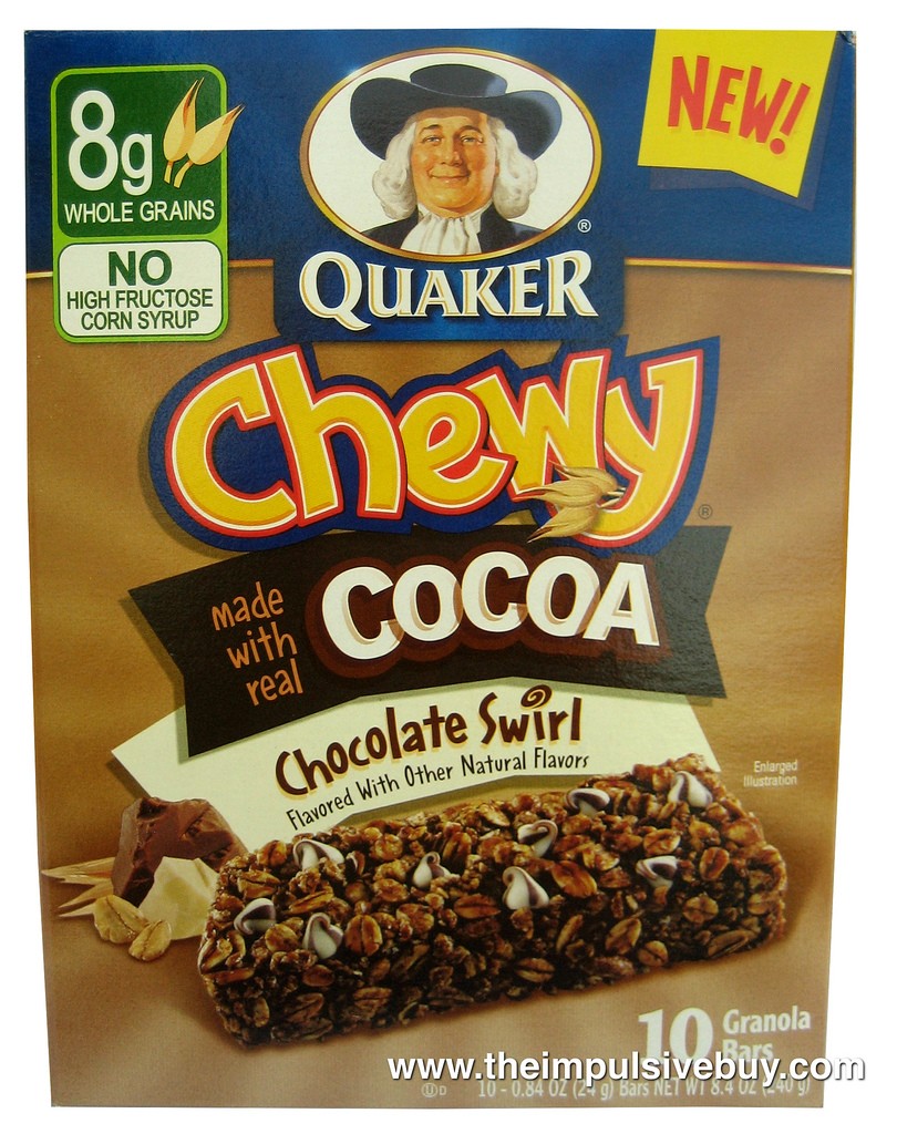 Quaker Chewy Cocoa Chocolate Swirl Granola Bars